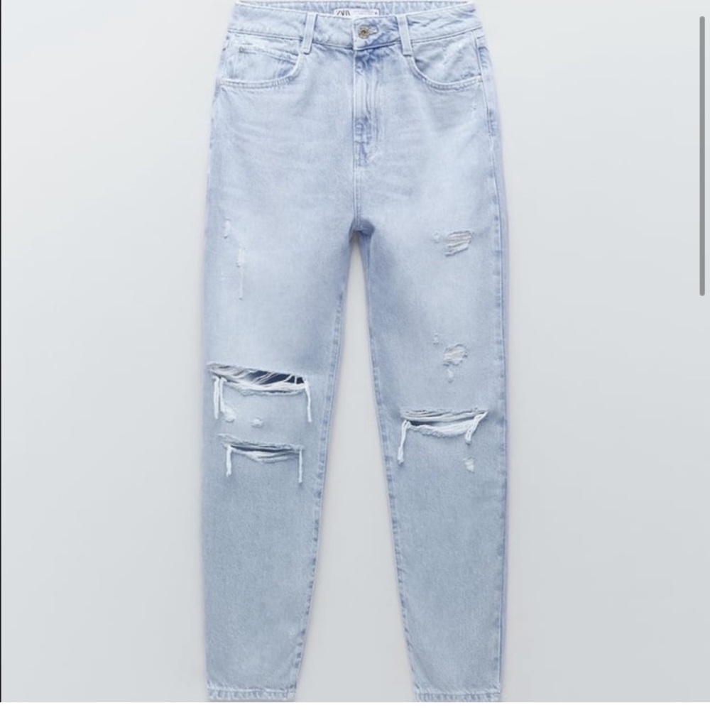 Zara high waisted denim mom jeans